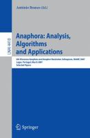 Anaphora analysis, algorithms and applications : 6th Discourse Anaphora and Anaphor Resolution Colloquium, DAARC 2007, Lagos, Portugal, March 29-30, 2007 : selected papers /