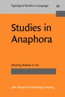 Studies in anaphora /