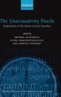 The unaccusativity puzzle : explorations of the syntax-lexicon interface /