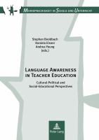 Language awareness in teacher education : cultural-political and social-educational perspectives /