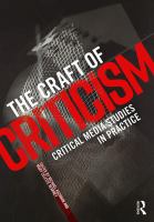 The craft of criticism : critical media studies in practice /