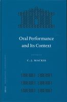 Oral performance and its context /