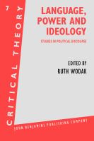 Language, power, and ideology : studies in political discourse /