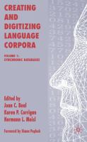 Creating and digitizing language corpora /