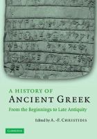A history of ancient Greek : from the beginnings to late antiquity /