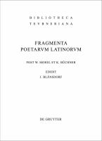 Fragmenta poetarum Latinorum epicorum et lyricorum : praeter Enni Annales et Ciceronis Germanicique Aratea /