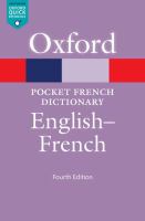 Pocket Oxford-Hachette French dictionary
