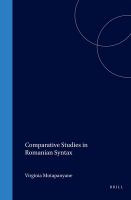 Comparative studies in Romanian syntax /
