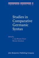 Studies in comparative Germanic syntax : proceedings from the 15th Workshop on Comparative Germanic Syntax /
