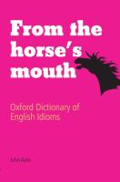 Oxford dictionary of English idioms