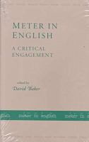 Meter in English : a critical engagement /