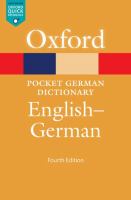 Pocket Oxford German dictionary