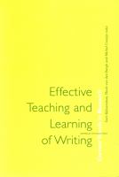 Effective teaching and learning of writing : current trends in research /