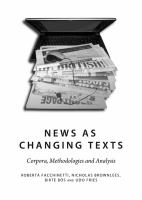 News as changing texts : corpora, methodologies and analysis /