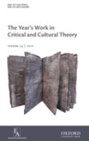 The year's work in critical and cultural theory.