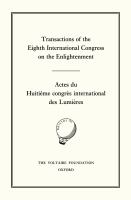 Transactions of the Eighth International Congress on the Enlightenment.