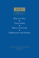 History of ideas ; Travel writing ; History of the book ; Englightenment and antiquity.