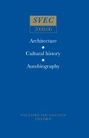 Architecture, cultural history, autobiography /
