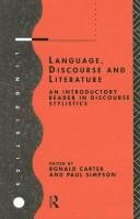 Language, discourse, and literature : an introductory reader in discourse stylistics /