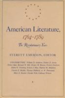 American literature, 1764-1789 : the Revolutionary years /