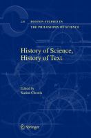 History of science, history of text /