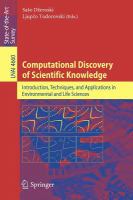 Computational discovery of scientific knowledge introduction, techniques, and applications in environmental and life sciences /