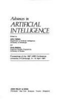 Advances in artificial intelligence : proceedings of the 1987 AISB conference, University of Edinburgh, 6-10 April 1987 /