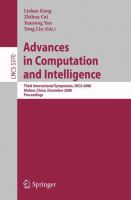 Advances in computation and intelligence third international symposium, ISICA 2008, Wuhan, China, December 19-21, 2008 : proceedings /