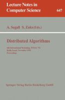 Distributed algorithms : 6th international workshop, WDAG '92, Haifa, Israel, November 2-4, 1992 : proceedings /