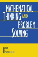 Mathematical thinking and problem solving /