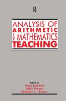 Analysis of arithmetic for mathematics teaching /