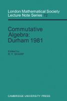 Commutative algebra : Durham 1981 /