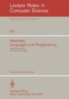 Automata, languages, and programming : eighth colloquium, Acre (Akko), Israel, July 13-17, 1981 /
