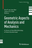 Geometric aspects of analysis and mechanics : in honor of the 65th birthday of Hans Duistermaat /