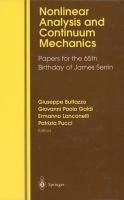 Nonlinear analysis and continuum mechanics : papers for the 65th birthday of James Serrin /