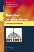 Theoretical computer science essays in memory of Shimon Even /