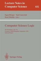Computer science logic : 7th workshop, CSL '93, Swansea, United Kingdom, September 13-17, 1993 : selected papers /
