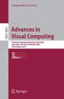 Advances in visual computing third international symposium, ISVC 2007, Lake Tahoe, NV, USA, November 26-28, 2007 : proceedings /