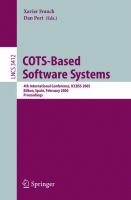 COTS-based software systems 4th international conference, ICCBSS 2005, Bilbao, Spain, February 7-11, 2005 : proceedings /