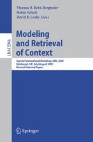 Modeling and retrieval of context second international workshop, MRC 2005, Edinburgh, UK, July 31-August 1, 2005 : revised selected papers /