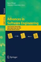 Advances in software engineering Lipari Summer School 2007, Lipari Island, Italy, July 8-21, 2007 : revised tutorial lectures /