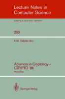 Advances in cryptology--CRYPTO '86 : proceedings /