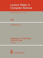 Advances in cryptology /