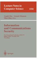 Information and communications security : first international conference, ICIS [i.e. ICICS] '97, Beijing, China, November 11-14, 1997 : proceedings /