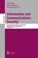 Information and communications security : 5th International Conference, ICICS 2003, Huhehaote, China, October 10-13, 2003 : proceedings /