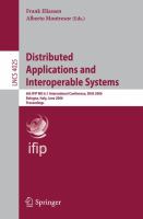 Distributed applications and interoperable systems 6th IFIP WG 6.1 International Conference, DAIS 2006, Bologna, Italy June 14-16, 2006 : proceedings /