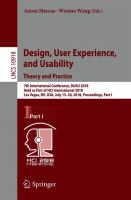 Design, User Experience, and Usability: Theory and Practice 7th International Conference, DUXU 2018, Held as Part of HCI International 2018, Las Vegas, NV, USA, July 15-20, 2018, Proceedings, Part I /