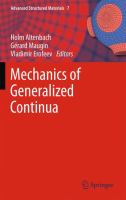 Mechanics of generalized continua /