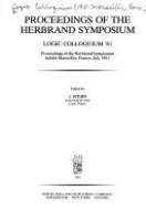 Proceedings of the Herbrand symposium : Logic Colloquium '81 ... held in Marseilles, France, July 1981 /