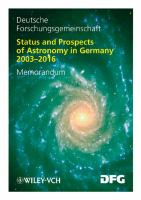 Status and prospects of astronomy in Germany 2003-2016 : memorandum /